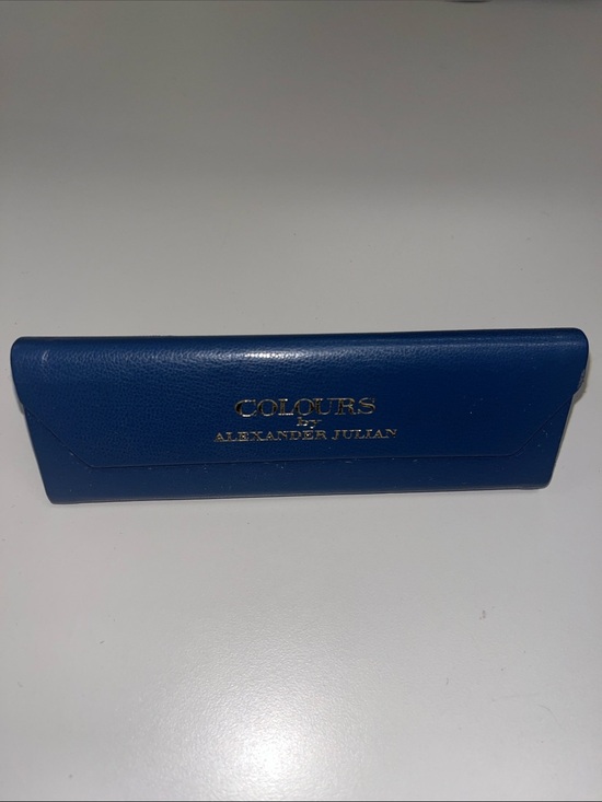 Alexander Julian Accessories - Alexander Julian Blue Eyeglass Case with Gold Logo